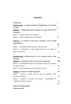 Capital organisationnel et creation de valeur
