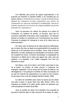 Capital organisationnel et creation de valeur