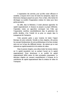 Capital organisationnel et creation de valeur