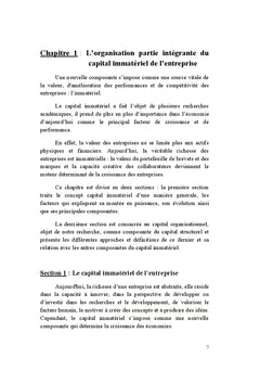 Capital organisationnel et creation de valeur