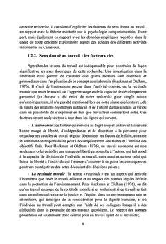 Perception du sens du travail et socialisation au travail des salaries