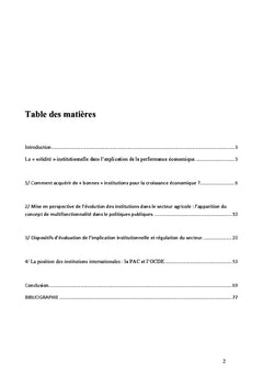 Les institutions au service du marche