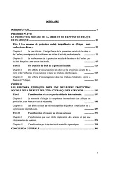 La protection sociale de la mère et de l'enfant