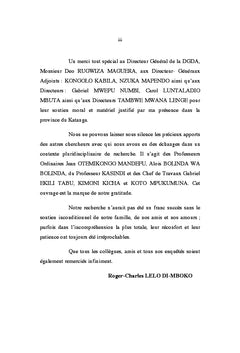 Gouvernance et échanges commerciaux internationaux de la RDC