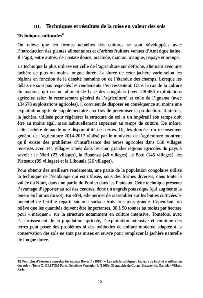 Itinéraire pour une disponibilité agricole au Congo