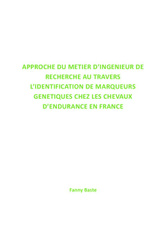Découverte du métier d'ingénieur de recherche en génétique équine
