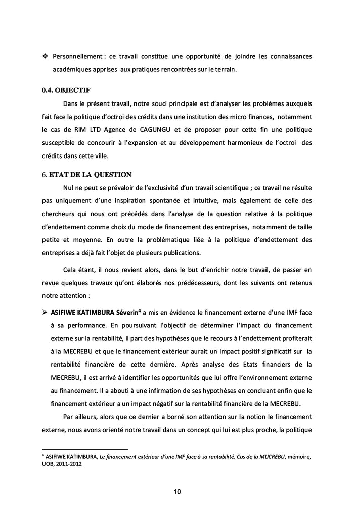 Livre sur l'Acces au Credit