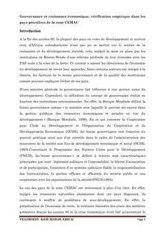 Gouvernance et croissance economique