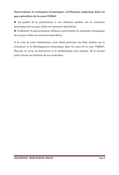 Gouvernance et croissance economique