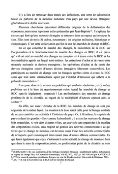 La reglementation des marches de change en droit positif congolais