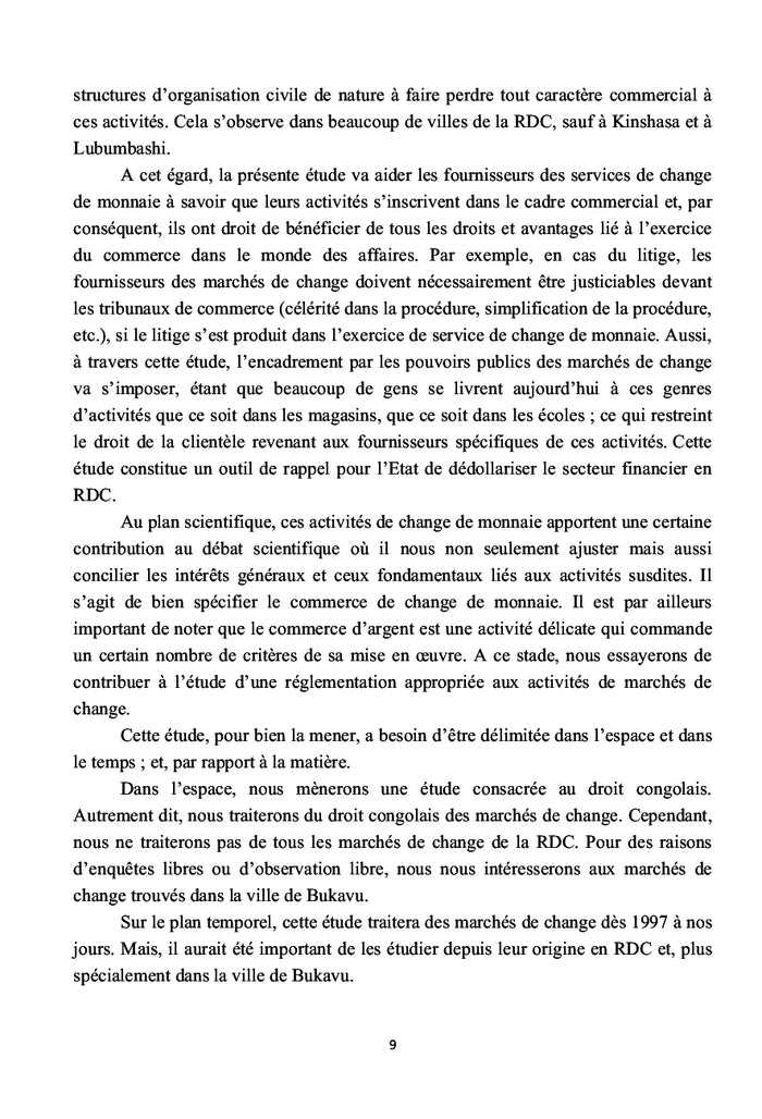 La reglementation des marches de change en droit positif congolais