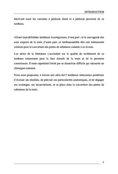 Le lambeau interosseux postérieur
