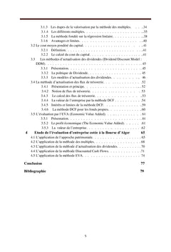 Methodes d'evaluation des entreprises: Le cas Algerien