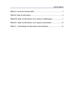 IRM des tuberculomes intracranien