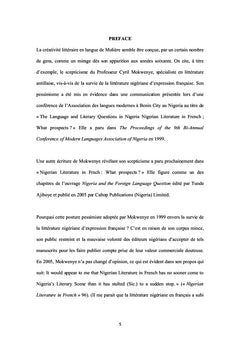Histoire de la Litterature Nigeriane d'expression Française