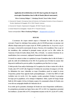 Teledetection et SIG dans la gestion des inondations urbaines a Douala