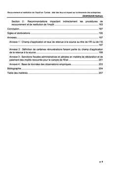 Recouvrement et restitution de l'impôt en Tunisie