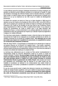 Recouvrement et restitution de l'impôt en Tunisie