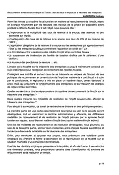 Recouvrement et restitution de l'impôt en Tunisie