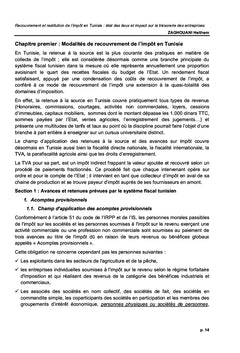 Recouvrement et restitution de l'impôt en Tunisie