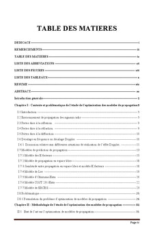 Algorithmes heuristiques pour l'optimisation de modeles de propagation