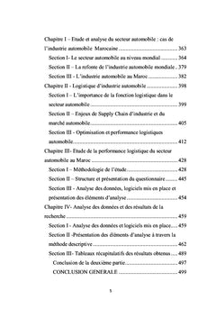 Performances des chaînes logistiques dans l'industrie automobile
