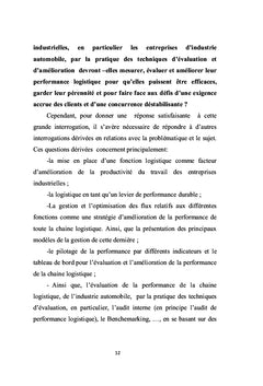 Performances des chaînes logistiques dans l'industrie automobile