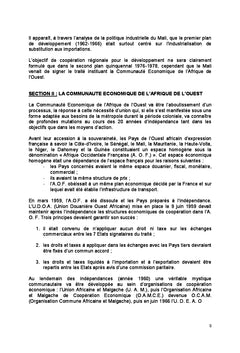 Entreprises textiles du Mali et Communaute Economique Afrique Ouest