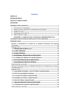 Finance comportementale et gestion de portefeuille
