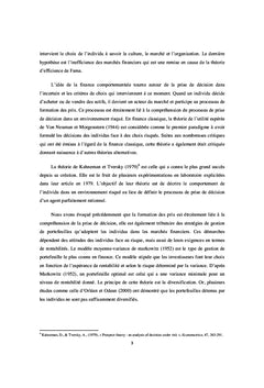 Finance comportementale et gestion de portefeuille