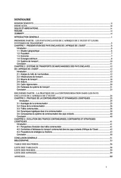 Conteneurisation et desserte des pays enclaves de l'Afrique de l'Ouest