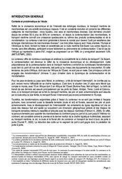 Conteneurisation et desserte des pays enclaves de l'Afrique de l'Ouest