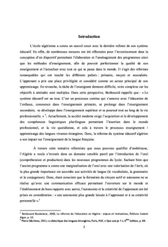 L'apport de l'oral dans les programmes de la réforme du cycle secondaire algérien