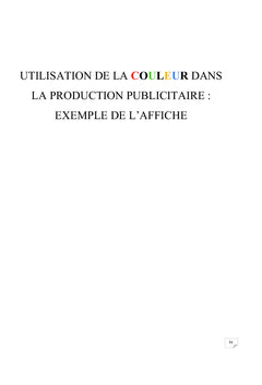 Utilisation de la couleur dans la production publicitaire: l'affiche
