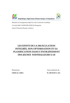 Les Effets de la Musculation Integree, son Optimisation et sa Planification