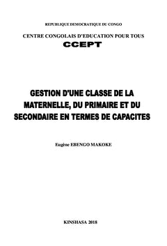 Gestion d'une classe de la maternelle, du primaire et du secondaire