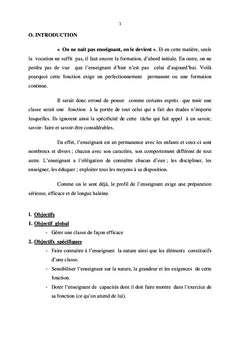 Gestion d'une classe de la maternelle, du primaire et du secondaire