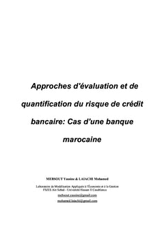 Approches d'évaluation du risque de crédit bancaire