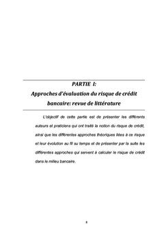 Approches d'évaluation du risque de crédit bancaire