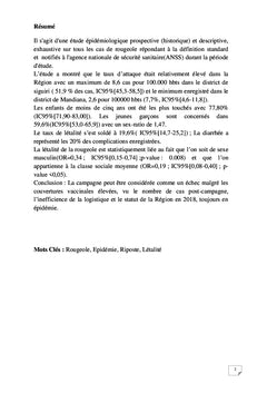 L'épidémie de rougeole dans la région de Kankan: Analyse de la riposte
