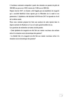 L'épidémie de rougeole dans la région de Kankan: Analyse de la riposte