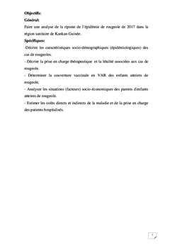 L'épidémie de rougeole dans la région de Kankan: Analyse de la riposte