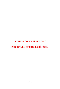 Construire son projet personnel et professionnel
