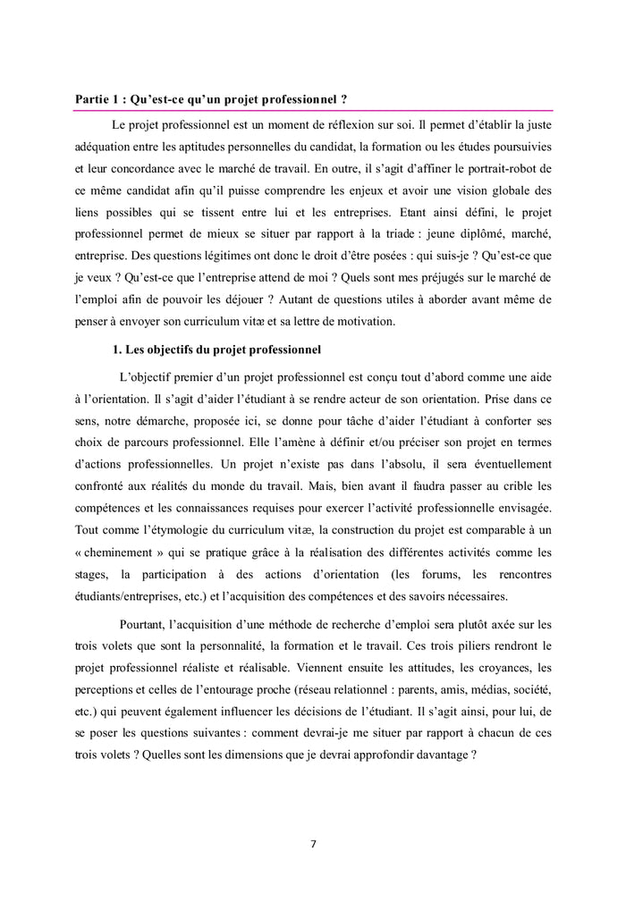 Construire son projet personnel et professionnel