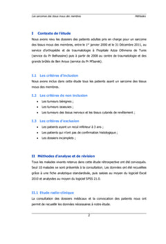 Les sarcomes des tissus mous des membres