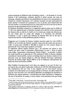 La contribution de SEVOTA aux femmes pendant et aprEs le génocide