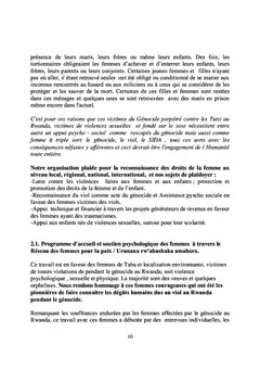 La contribution de SEVOTA aux femmes pendant et aprEs le génocide