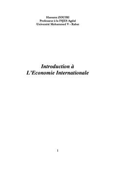 Introduction a l'economie Internationale
