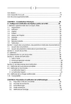 Problématique du tarif dans les hôpitaux de Kinshasa