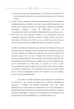 Problématique du tarif dans les hôpitaux de Kinshasa